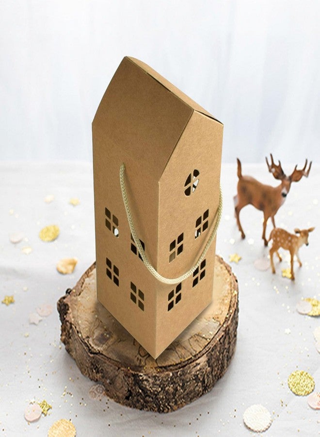 HAN SHENG 30 Pcs House Shaped Candy Boxes, 7''x3'' Kraft Paper Gift Boxes | Wedding Favor Boxes for Candy, Storage | Christmas, Birthday Party Decorations - Image 4